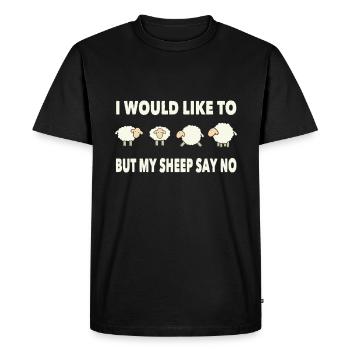 Mouton disant - T-shirt Premium bio Homme - noir - Devant - Nico (187cm)