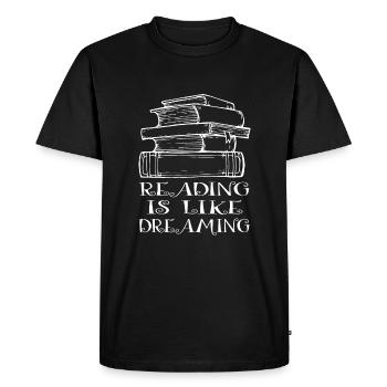 Lire les rêves - T-shirt Premium bio Homme - noir - Devant - Nico (187cm)