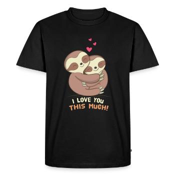 Sloth Love - Men's Premium Organic T-Shirt - black - Front - Nico (187cm)