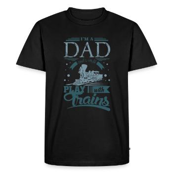 Model Railway Papa - Men's Premium Organic T-Shirt - black - Front - Nico (187cm)