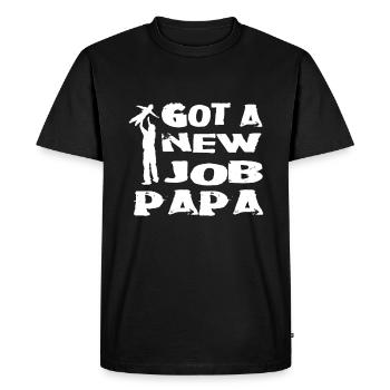 Papa congé parental - T-shirt Premium bio Homme - noir - Devant - Nico (187cm)