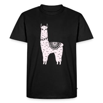 Alpaca - Men's Premium Organic T-Shirt - black - Front - Nico (187cm)