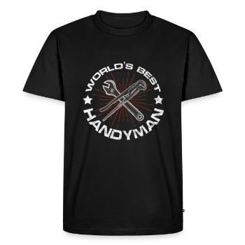 handyman - Men's Premium Organic T-Shirt - black - Front - Nico (187cm)