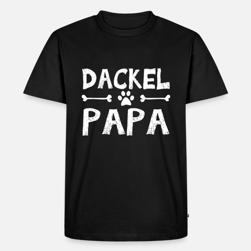 Dackel Papa - Männer Premium Bio T-Shirt - Schwarz