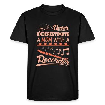 Flûte à bec mère - T-shirt Premium bio Homme - noir - Devant - Nico (187cm)