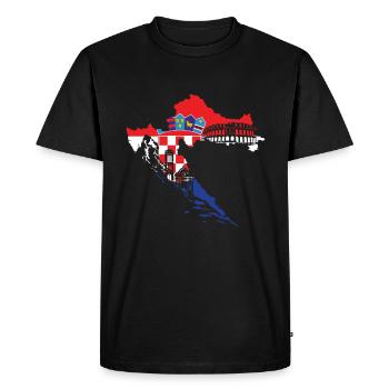 Drapeau de la Croatie - T-shirt Premium bio Homme - noir - Devant - Nico (187cm)