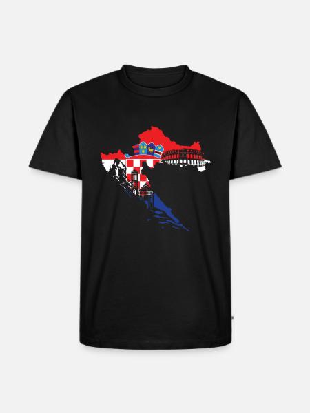 Croatia flag - Men's Premium Organic T-Shirt - black