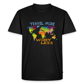 Travel more - T-shirt Premium bio Homme - noir - Devant - Nico (187cm)