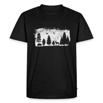 Forêt Animaux Conception - T-shirt Premium bio Homme - noir - Devant - Nico (187cm)