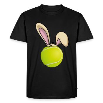 Happy Easter Tennis Ball with Ears Tennis - Men's Premium Organic T-Shirt - black - Front - Nico (187cm)