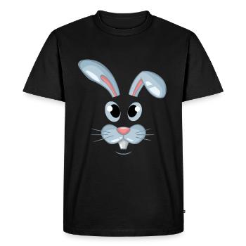 Lapins oreilles de lapin visage animal lapin - T-shirt Premium bio Homme - noir - Devant - Nico (187cm)