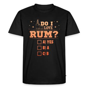 Rhum buveur - T-shirt Premium bio Homme - noir - Devant - Nico (187cm)