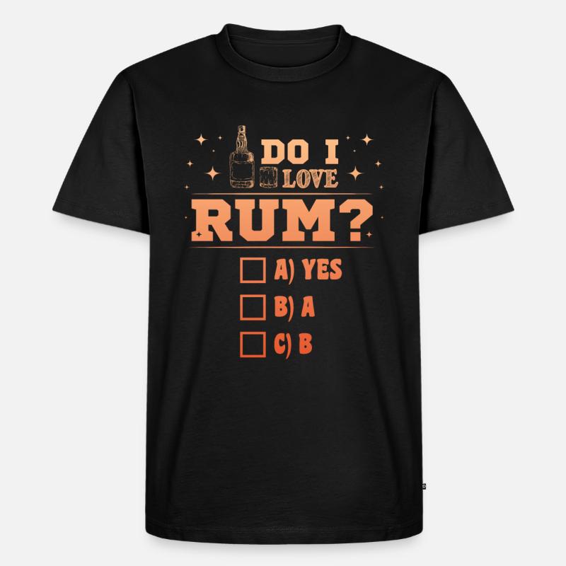Rum Trinker - Männer Premium Bio T-Shirt - Schwarz