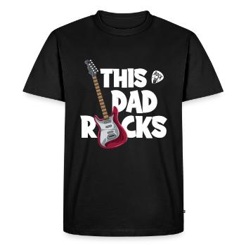 This Dad Rocks - Vater Vatertag Rockmusik - Männer Premium Bio T-Shirt - Schwarz - Vorne - Nico (187cm)
