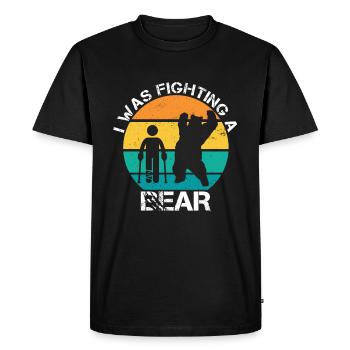 I Qu’est-ce que Fighting A Bear Jambe cassée Plps - T-shirt Premium bio Homme - noir - Devant - Nico (187cm)