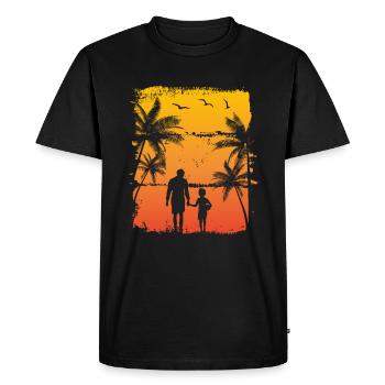 Vater und Sohn - Männer Premium Bio T-Shirt - Schwarz - Vorne - Nico (187cm)