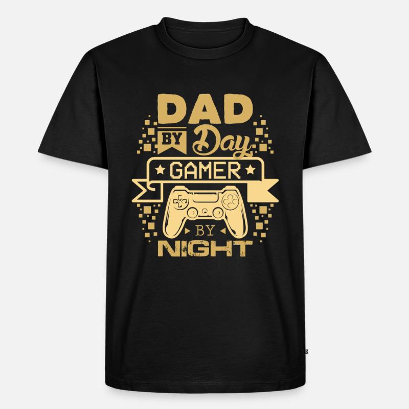 Gamer Dad - Männer Premium Bio T-Shirt - Schwarz