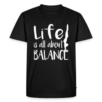Stand de la main - T-shirt Premium bio Homme - noir - Devant - Nico (187cm)