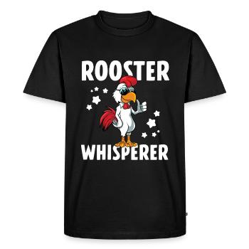 Rooster Whisperer Poulailler - T-shirt Premium bio Homme - noir - Devant - Nico (187cm)