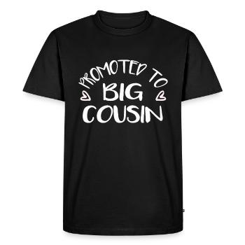 Promoted to big cousin - Men's Premium Organic T-Shirt - black - Front - Nico (187cm)