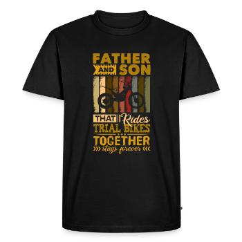 Papa fils trial - T-shirt Premium bio Homme - noir - Devant - Nico (187cm)