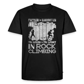 Papa Et fille Escalade - T-shirt Premium bio Homme - noir - Devant - Nico (187cm)