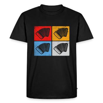 Accordéon retro - T-shirt Premium bio Homme - noir - Devant - Nico (187cm)