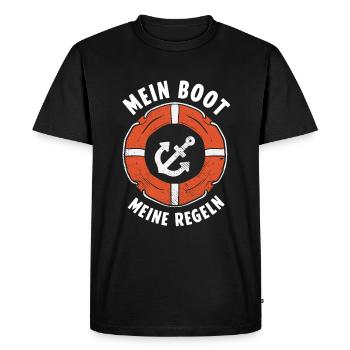 My Boat My Rules Anchor Boat Guide Sailor - Men's Premium Organic T-Shirt - black - Front - Nico (187cm)