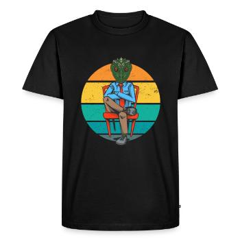 Reptiloid Lizard Man Extraterrestrial Conspiracy - Men's Premium Organic T-Shirt - black - Front - Nico (187cm)