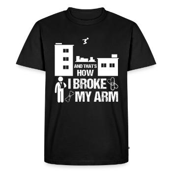 Parkour bras cassé bras cassure cadeau homme garçon - T-shirt Premium bio Homme - noir - Devant - Nico (187cm)