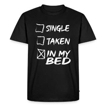 Bed - Men's Premium Organic T-Shirt - black - Front - Nico (187cm)