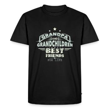Grand-père et petits-enfants - T-shirt Premium bio Homme - noir - Devant - Nico (187cm)
