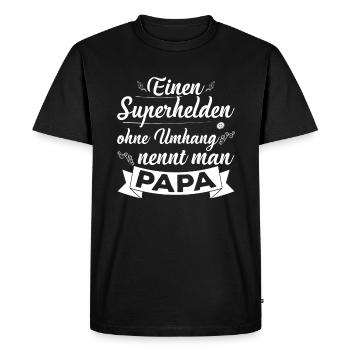 Fête des pères - T-shirt Premium bio Homme - noir - Devant - Nico (187cm)