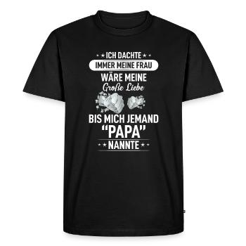 Fête des pères - T-shirt Premium bio Homme - noir - Devant - Nico (187cm)