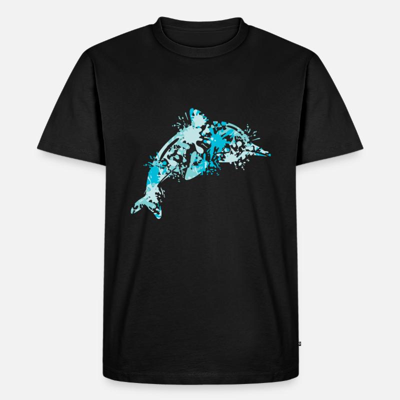 Delfin - Männer Premium Bio T-Shirt - Schwarz