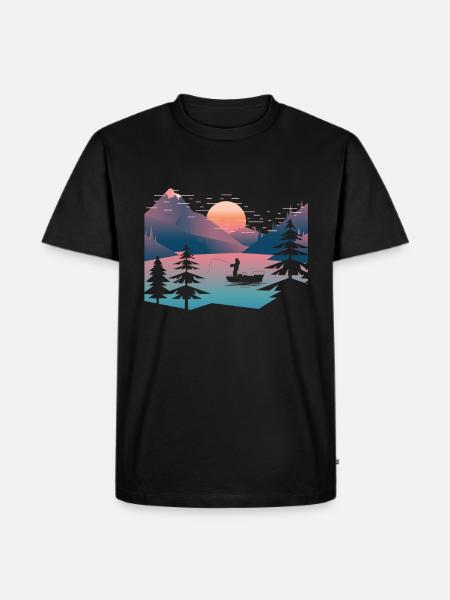 Retro pêche mer - T-shirt Premium bio Homme - noir