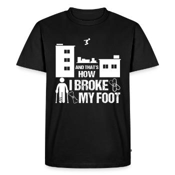 Pied Cassé fracture du pied cadeau enfant Parkour - T-shirt Premium bio Homme - noir - Devant - Nico (187cm)