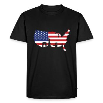 Drapeau usa - T-shirt Premium bio Homme - noir - Devant - Nico (187cm)