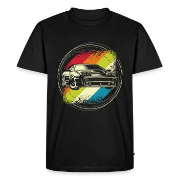 Rally car retro - Men's Premium Organic T-Shirt - black - Front - Nico (187cm)