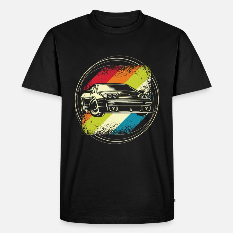Rallye auto retro - Männer Premium Bio T-Shirt - Schwarz