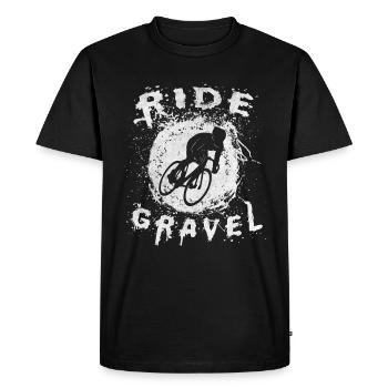 Ride Gravel, Gravel bike - T-shirt Premium bio Homme - noir - Devant - Nico (187cm)