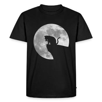 Lune Chat - T-shirt Premium bio Homme - noir - Devant - Nico (187cm)