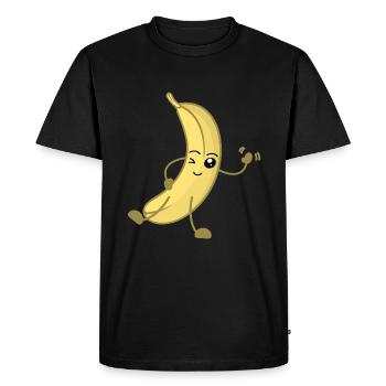 Banane Lustig - Men's Premium Organic T-Shirt - black - Front - Nico (187cm)