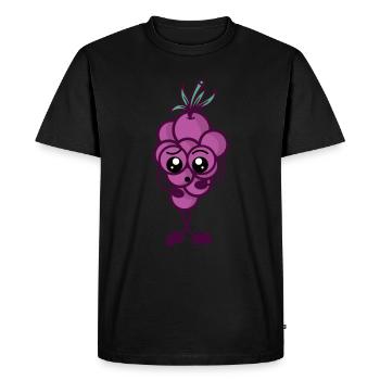 Weintrauben Lustig - Men's Premium Organic T-Shirt - black - Front - Nico (187cm)