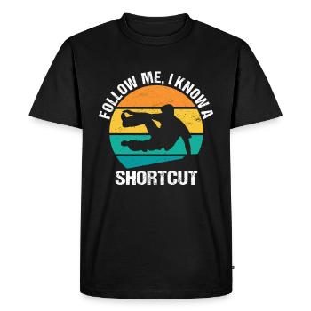 Follow Me I Know A Shortcut Parkour Runner Freerun - Men's Premium Organic T-Shirt - black - Front - Nico (187cm)