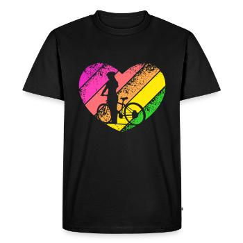 coeur vélo fille - T-shirt Premium bio Homme - noir - Devant - Nico (187cm)