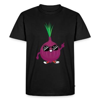 Cool onion - Men's Premium Organic T-Shirt - black - Front - Nico (187cm)
