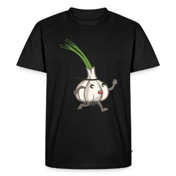 Cool garlic - Men's Premium Organic T-Shirt - black - Front - Nico (187cm)