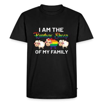 Trans Pride Rainbow Gay LGBT Ally Clothing Bi - Men's Premium Organic T-Shirt - black - Front - Nico (187cm)
