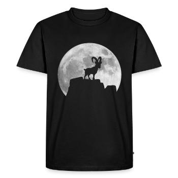 Lune Capricorne - T-shirt Premium bio Homme - noir - Devant - Nico (187cm)